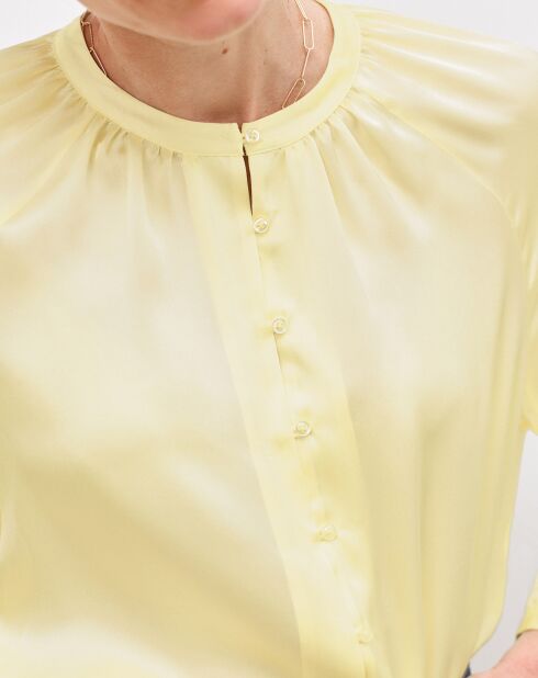 Camicia 100% seta Bilk lemon