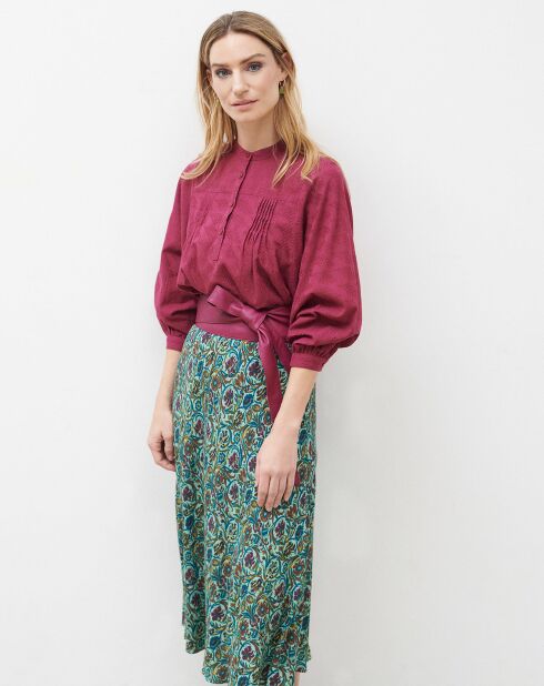 Blouse Célestine à borderies beaujolais