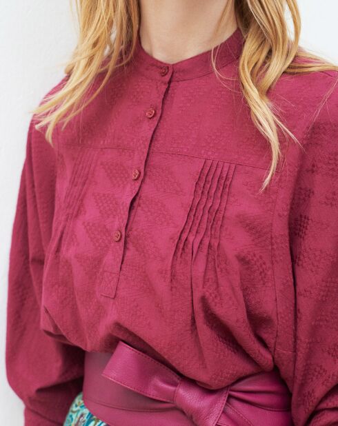 Blouse Célestine à borderies beaujolais