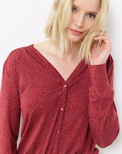 T-Shirt chemise boutonné Zoé beaujolais