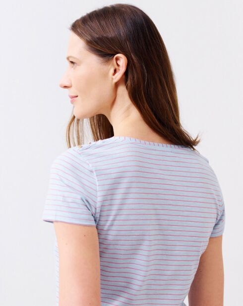T-Shirt Vanina rayé pêche