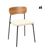 4 Chaises bouclette Loki marron/blanc/noir - 46x78.3x48 cm