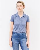 Chemise Serafin imprimée pierre bleu