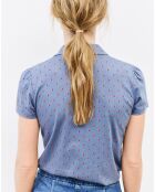 Chemise Serafin imprimée pierre bleu