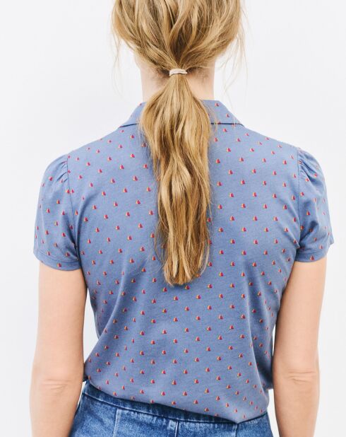 Chemise Serafin imprimée pierre bleu