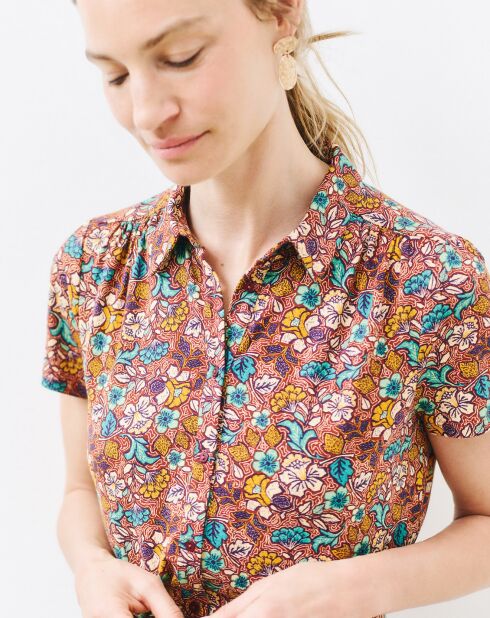 Chemise Loris imprimée chocolat