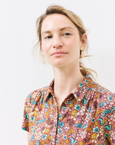 Chemise Loris imprimée chocolat