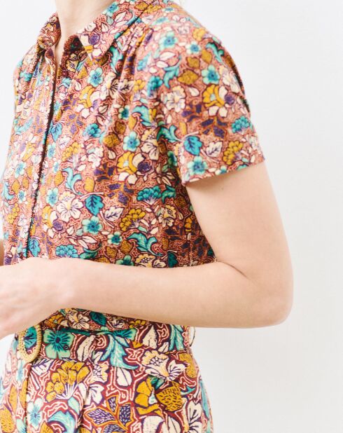 Chemise Loris imprimée chocolat
