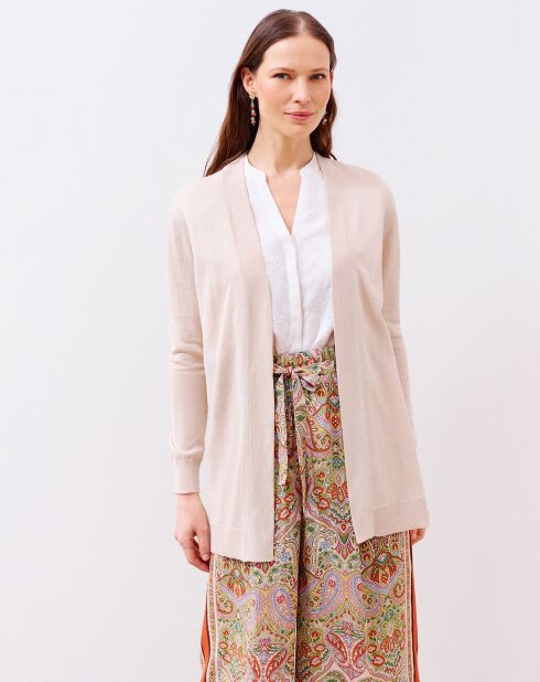 Gilet in misto lino naturale Elisa