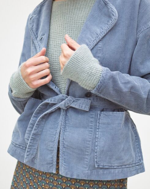Veste en Velours côtelé Lola bleu violet
