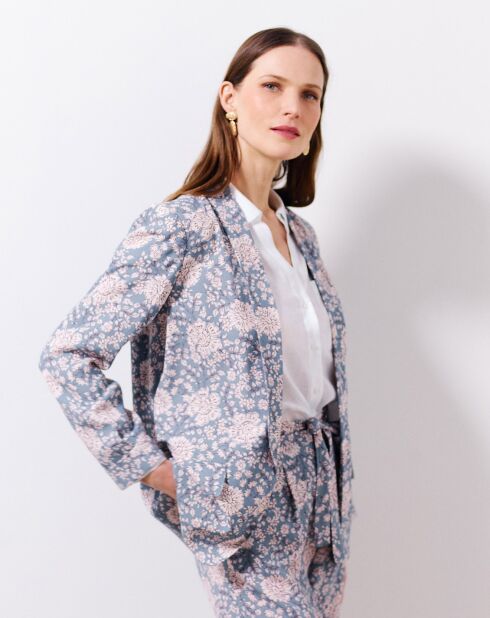Blazer Lys imprimé pierre bleu