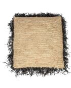 Housse de coussin Raphia naturel/noir - 60x60 cm