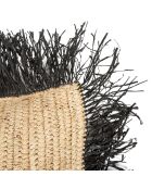 Housse de coussin Raphia naturel/noir - 40x40 cm