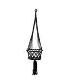 Porte plante en macramé noir - D.30xL.110 cm