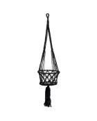 Porte plante en macramé noir - D.25xL.100 cm