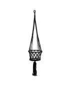 Porte plante en macramé noir - D.20xL.100 cm