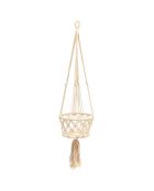 Porte plante en macramé blanc - D.20xL.100 cm