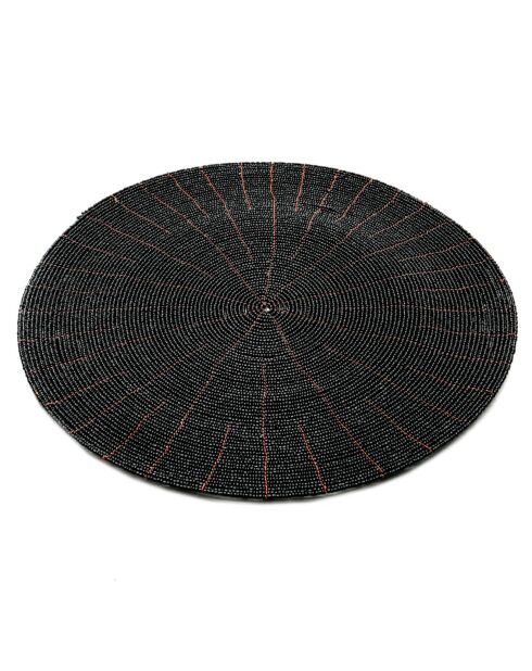 Set de table en perles noir - D.30 cm