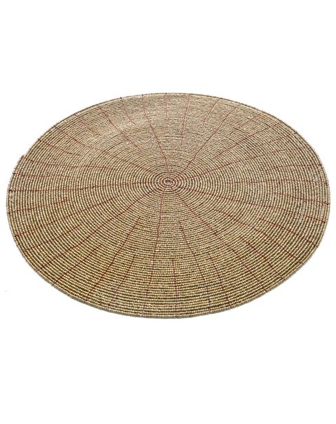 Set de table en perles doré - D.30 cm