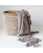 Cesta de almacenamiento Pandan natural/blanca - D.34xH.40 cm