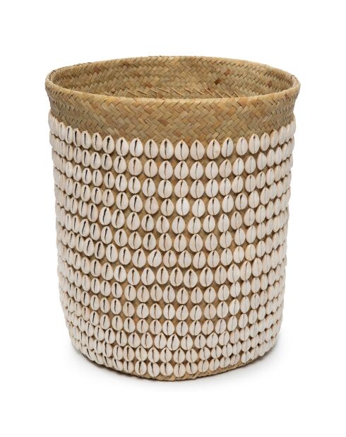 Cesta de almacenamiento Pandan natural/blanca - D.34xH.40 cm