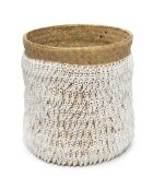 Cesta de almacenamiento Pandan natural/blanca - D.34xH.40 cm