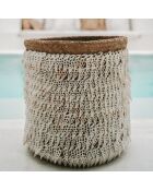 Cesta de almacenamiento Pandan natural/blanca - D.34xH.40 cm