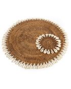 Set de table Colonial coquillage naturel/marron - D.40 cm