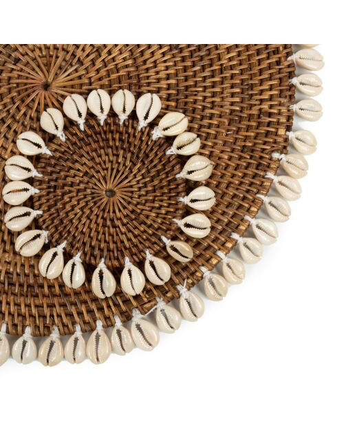 Set de table Colonial coquillage naturel/marron - D.40 cm