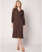 Robe Malorine Vl imprimée marron chocolat