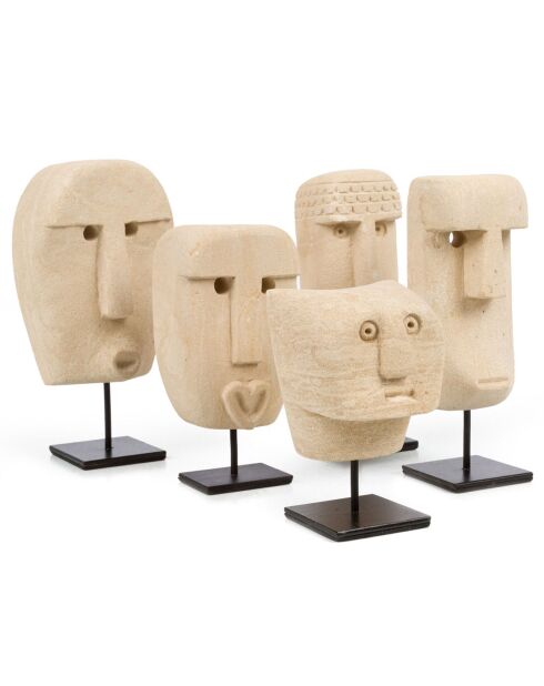 Statue de pierre Sumba sur pied naturel - 5x6x19 cm