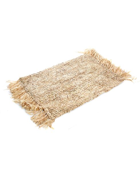 Set de table rectangulaire à franges Raphia naturel - 60x35 cm