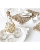 Set de table rectangulaire à franges Raphia naturel - 60x35 cm