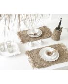 Set de table rectangulaire à franges Raphia naturel - 60x35 cm