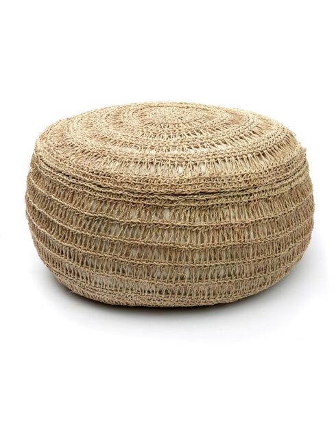 Pouf en jonc de mer naturel - D.60xH.35 cm