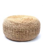 Pouf en Jacynthe d'eau naturel - D.60xH.30 cm