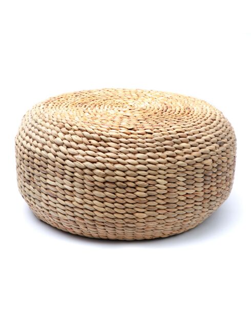Pouf en Jacynthe d'eau naturel - D.60xH.30 cm