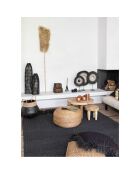 Pouf en Jacynthe d'eau naturel - D.60xH.30 cm