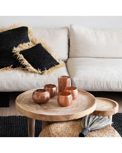 Pouf en Jacynthe d'eau naturel - D.60xH.30 cm