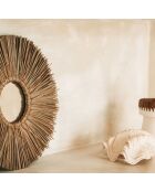 Miroir Raphia Cowrie naturel - D.45 cm