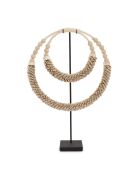 Collier double coquillage sur pied naturel - 35x10x55 cm