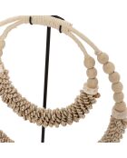 Collier double coquillage sur pied naturel - 35x10x55 cm