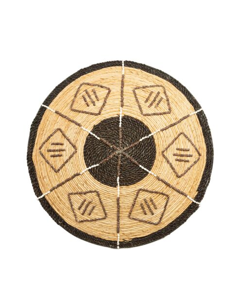 Cozumel zwart/bruin wandbord - D.70 cm