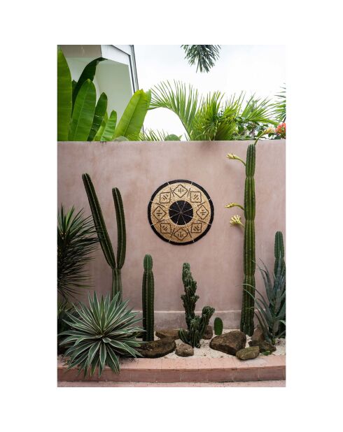 Cozumel zwart/bruin wandbord - D.70 cm