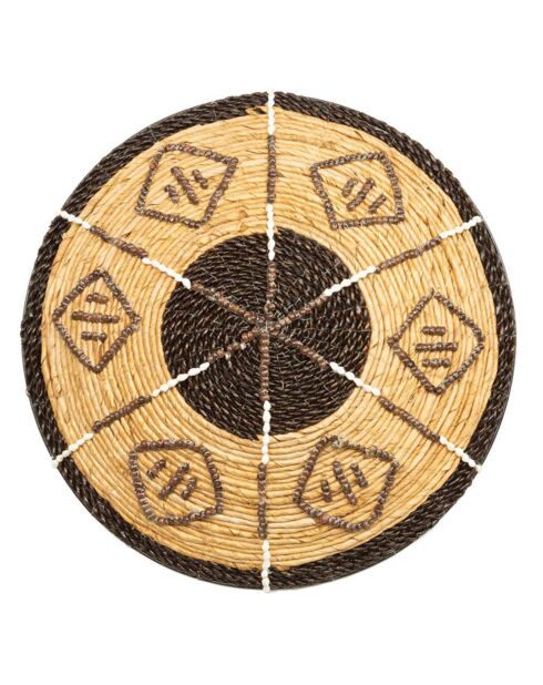 Cozumel zwart/bruin wandbord - D.50 cm