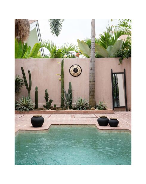 Cozumel zwart/bruin wandbord - D.50 cm