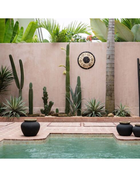 Cozumel zwart/bruin wandbord - D.50 cm