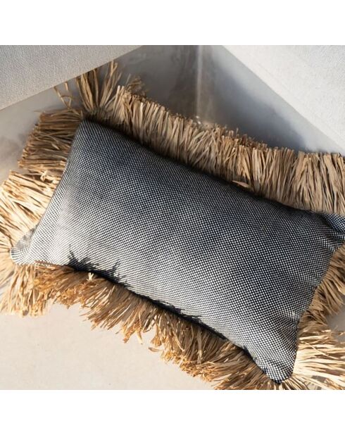 Housse de coussin Bonita naturel/noir - 50x30 cm
