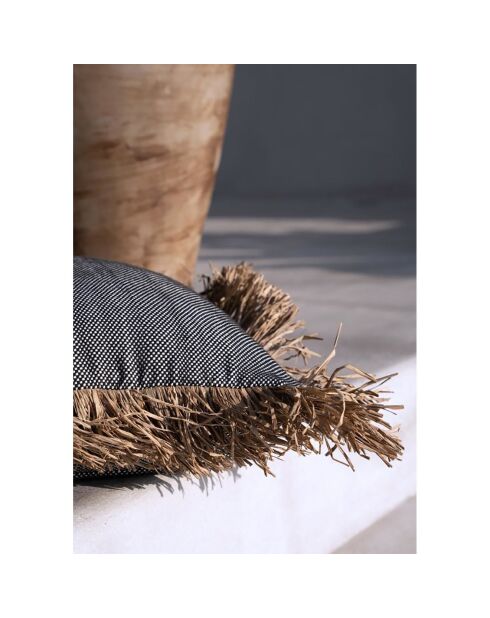 Housse de coussin Bonita naturel/noir - 50x30 cm