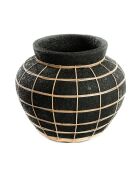 Vase Belly noir/naturel - D.33xH.27 cm